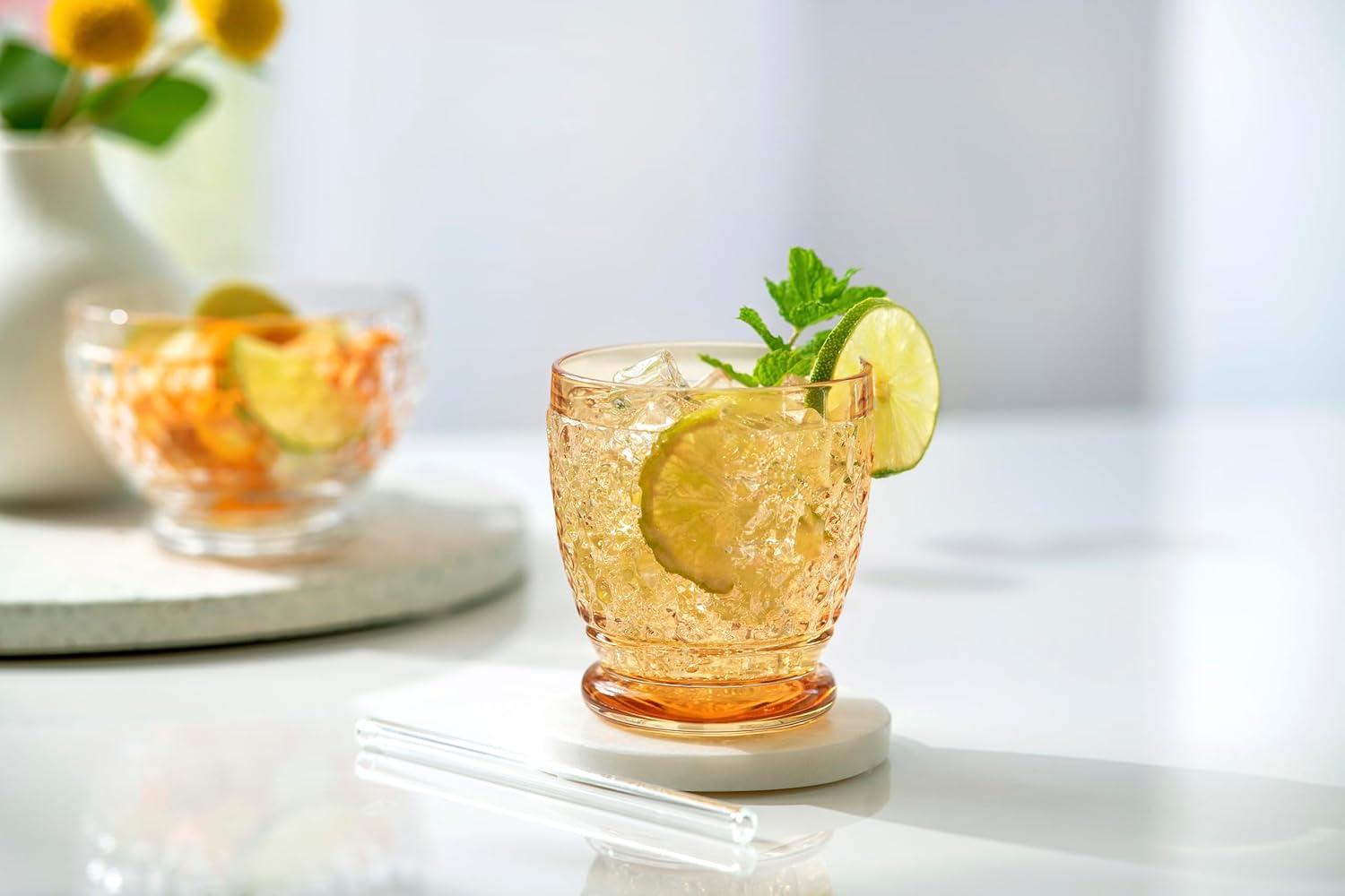 imageVilleroy ampamp Boch Boston Saffron Tumbler Set of 4 11 oz Crystal Glass Tumbler for Hot and Cold Drinks Made in Germany DishwasherSafe Yellow
