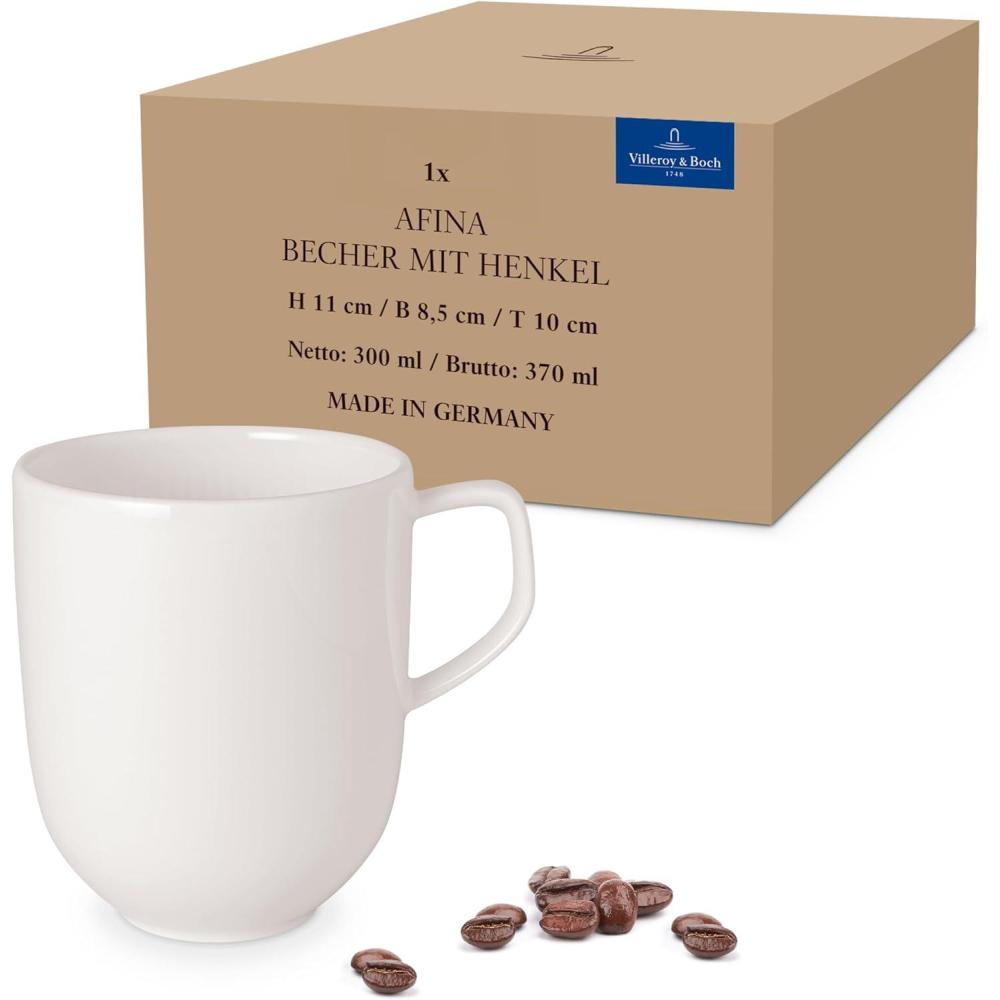 imageVilleroy ampamp Boch Afina Espresso Cup Saucer Premium Porcelain Made in Germany Dishwasher and Microwave Safe 45 in Stackable WhiteMug