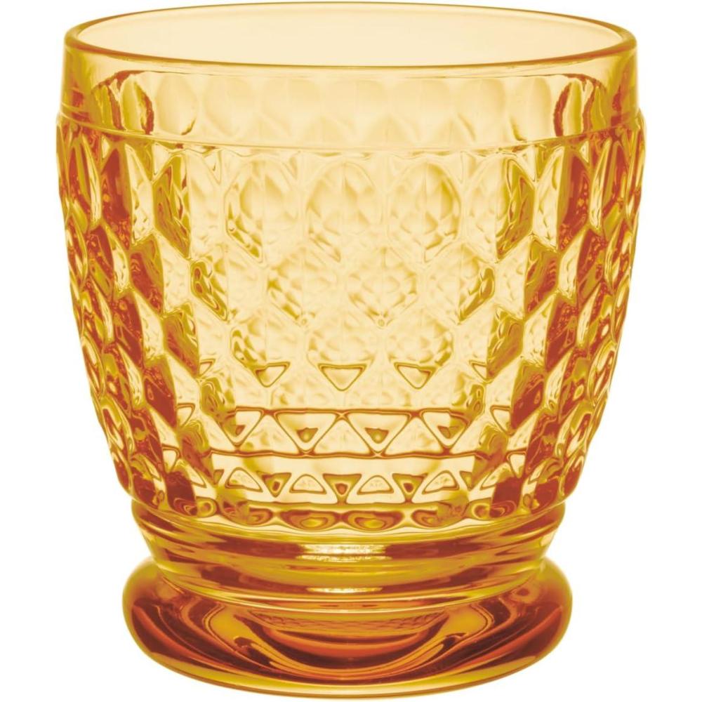 imageVilleroy ampamp Boch Boston Saffron Tumbler Set of 4 11 oz Crystal Glass Tumbler for Hot and Cold Drinks Made in Germany DishwasherSafe Yellow