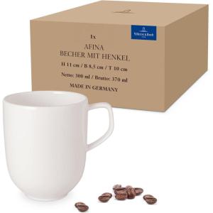 imageVilleroy ampamp Boch Afina Espresso Cup Saucer Premium Porcelain Made in Germany Dishwasher and Microwave Safe 45 in Stackable WhiteMug