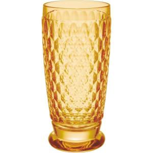 imageVilleroy ampamp Boch Boston Saffron Long Drink Glass Set of 4 135 oz Crystal Glass for Cocktails Made in Germany DishwasherSafe Yellow