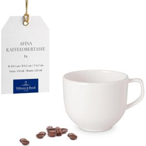 imageVilleroy ampamp Boch Afina Coffee Cup Premium Porcelain Made in Germany Dishwasher and Microwave Safe 325 x 25 in Stackable White