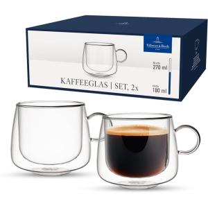 imageVilleroy ampamp Boch Artesano Hot ampamp Cold Beverages Coffee Glass Set of 2 Glasses DoubleWalled Glasses for Cold and Hot Beverages 9 oz Borosilicate Glass DishwasherSafe MicrowaveSafe