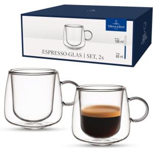 imageVilleroy ampamp Boch Artesano Hot ampamp Cold Beverages Espresso Glass Set of 2 Glasses DoubleWalled Glasses for Cold and Hot Beverages 375 oz Borosilicate Glass DishwasherSafe MicrowaveSafe