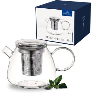 imageVilleroy ampamp Boch Artesano Hot ampamp Cold Beverages Teapot with Filter Doublewalled Coffee Pot for Hot and Cold Beverages 3975 oz capacity Borosilicate Glass Dishwashersafe Microwavesafe