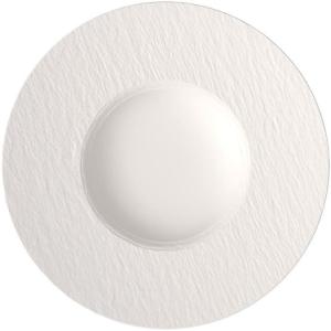imageVilleroy ampamp Boch Manufacture Rock Blanc Pasta Plate Shallow Bowl Premium Porcelain Made in Germany Dishwasher and Microwave Safe Slate Look in Rich Creamy White115 in