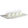 imageVilleroy ampamp Boch Manufacture Rock Shot Glass Tasting Set 4 Shot Glasses and Premium Porcelain Serving Tray WhiteWhite