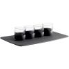 imageVilleroy ampamp Boch Manufacture Rock Shot Glass Tasting Set 4 Shot Glasses and Premium Porcelain Serving Tray Whiteblackgrey