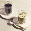 imageVilleroy ampamp Boch Manufacture RockArtesano Original Coffee for 2 Set of 2 Insulated Latte Glasses with Saucers and SpoonsWhite