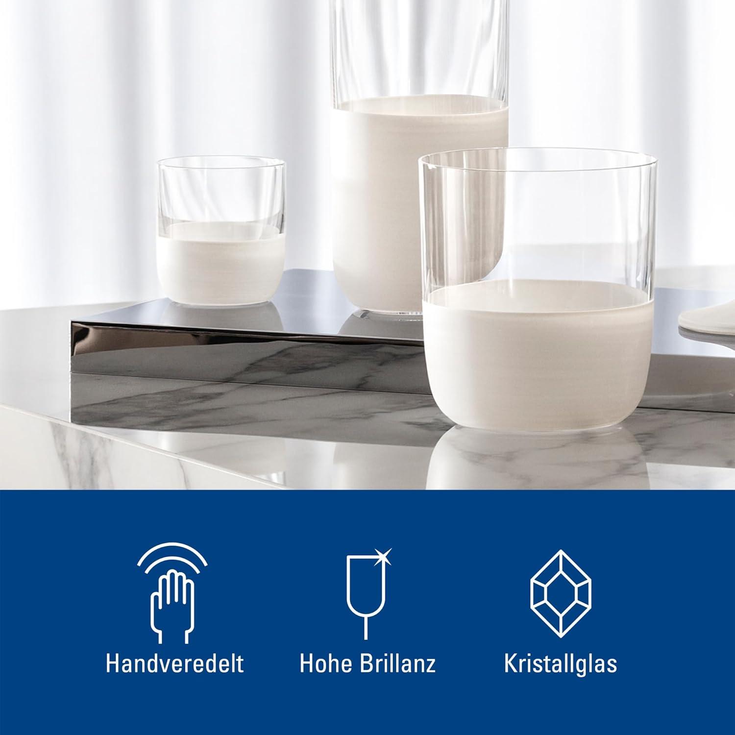 imageVilleroy ampamp Boch  Manufacture Rock Blanc Shot Glass Set 4 pcs Set of Drinking Glasses for Shots and Liqueurs 125 oz Crystal Matte White Slate Look