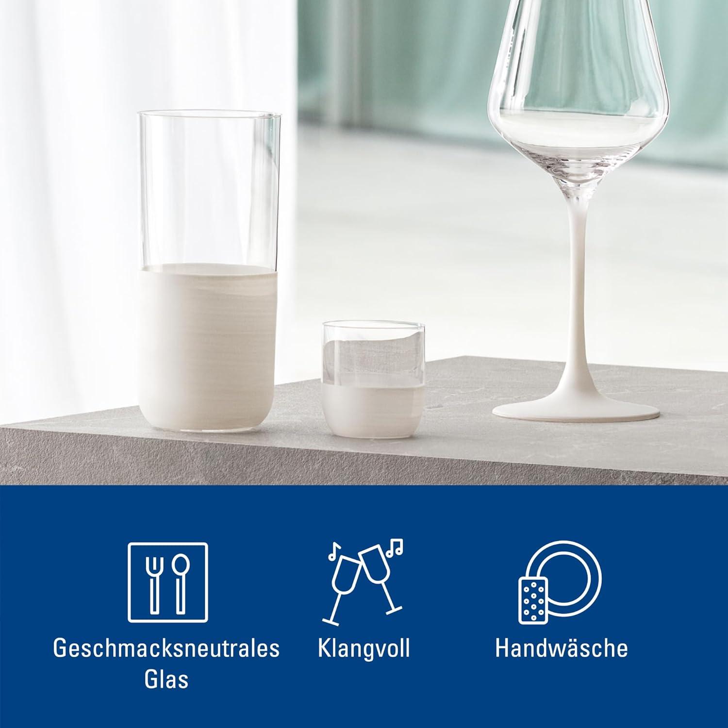 imageVilleroy ampamp Boch  Manufacture Rock Blanc Shot Glass Set 4 pcs Set of Drinking Glasses for Shots and Liqueurs 125 oz Crystal Matte White Slate Look