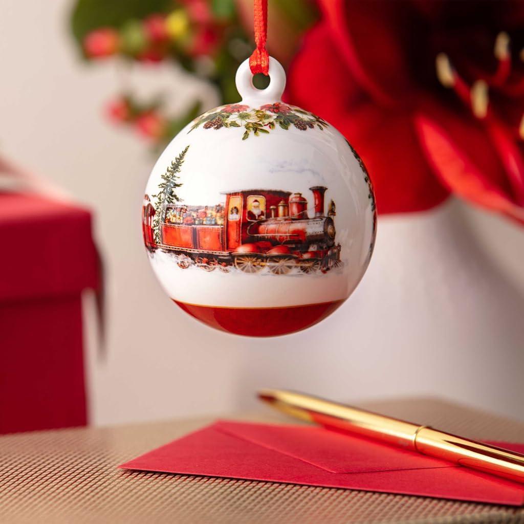 imageVilleroy ampamp Boch Annual Christmas Edition Ball Ornament Premium Porcelain Limited Edition Dated 2025 Ball Shaped Christmas Ornament