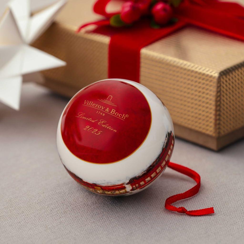 imageVilleroy ampamp Boch Annual Christmas Edition Ball Ornament Premium Porcelain Limited Edition Dated 2025 Ball Shaped Christmas Ornament