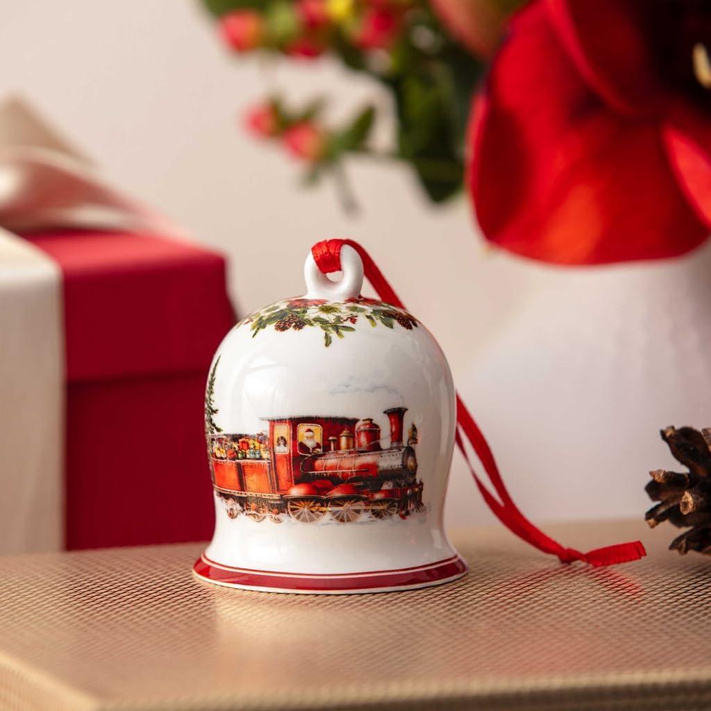 imageVilleroy ampamp Boch Annual Christmas Edition Bell Ornament Premium Porcelain Limited Edition Dated 2025 Bell Shaped Christmas Ornament