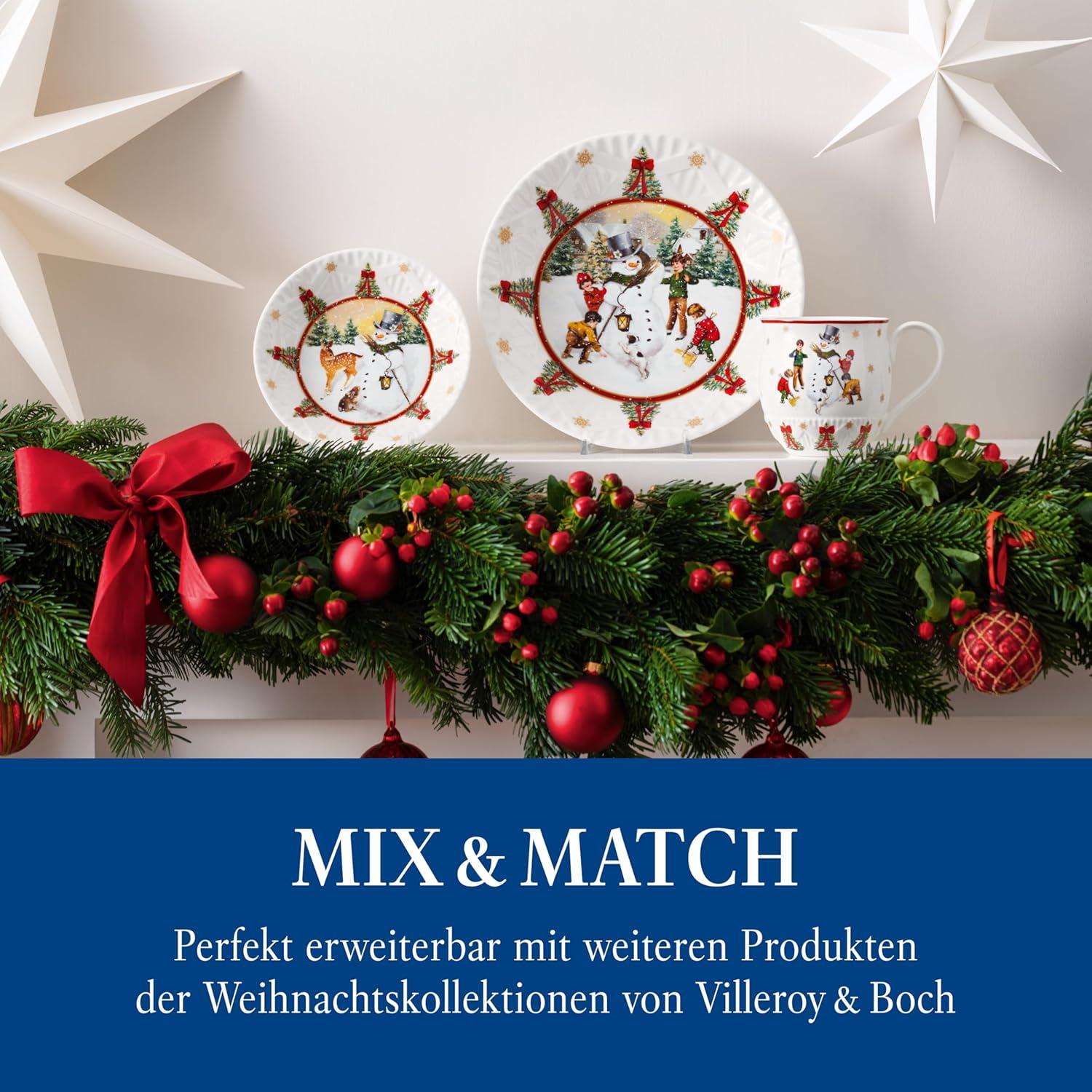 imageVilleroy ampamp Boch Annual Christmas Edition Collection Mug Premium Porcelain Nostalgic Christmas Motif 575 x 4 in 1275 oz Capacity WhiteColorfulWhiteRed