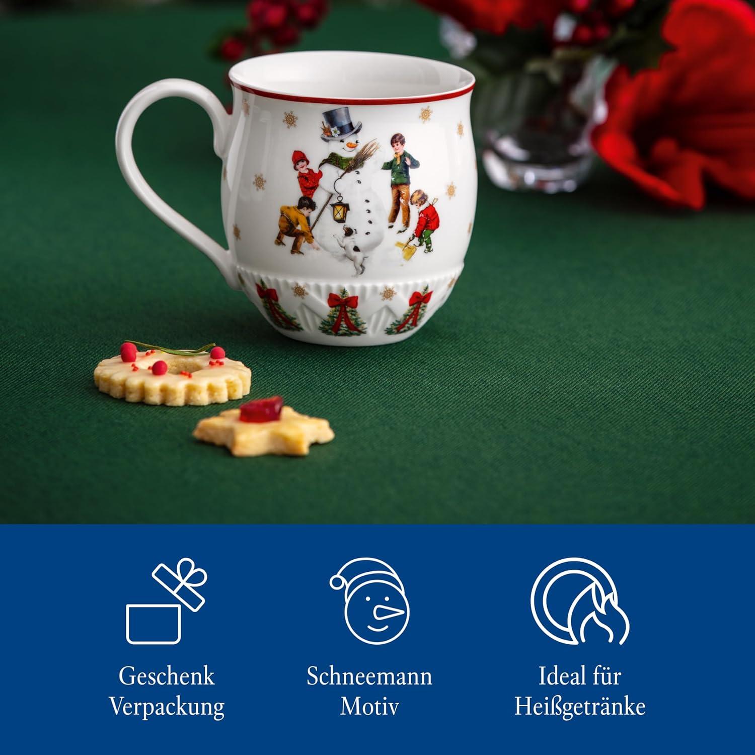 imageVilleroy ampamp Boch Annual Christmas Edition Collection Mug Premium Porcelain Nostalgic Christmas Motif 575 x 4 in 1275 oz Capacity WhiteColorfulWhiteRed