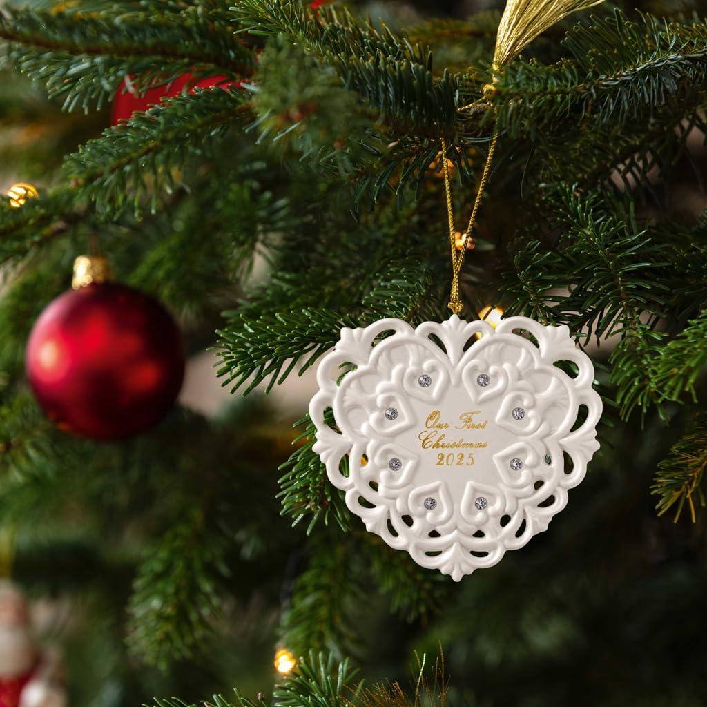 imageVilleroy ampamp Boch Christmas Classics Collection Christmas Heart Shaped Ornament Premium Porcelain Collectors Edition Date 2025