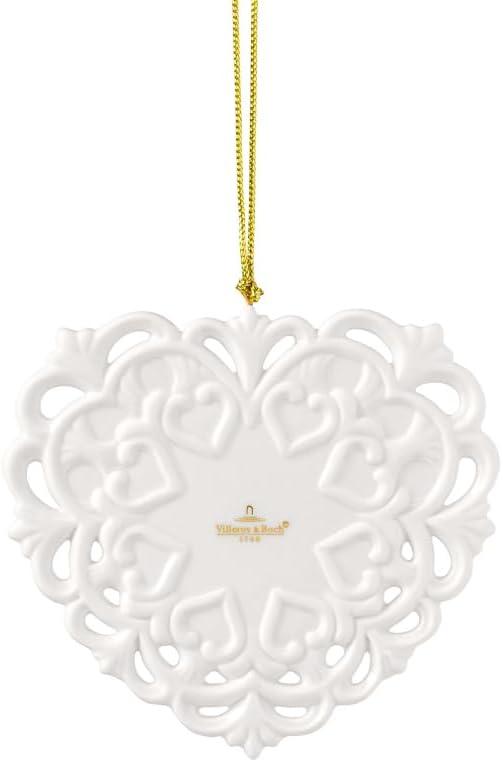 imageVilleroy ampamp Boch Christmas Classics Collection Christmas Heart Shaped Ornament Premium Porcelain Collectors Edition Date 2025