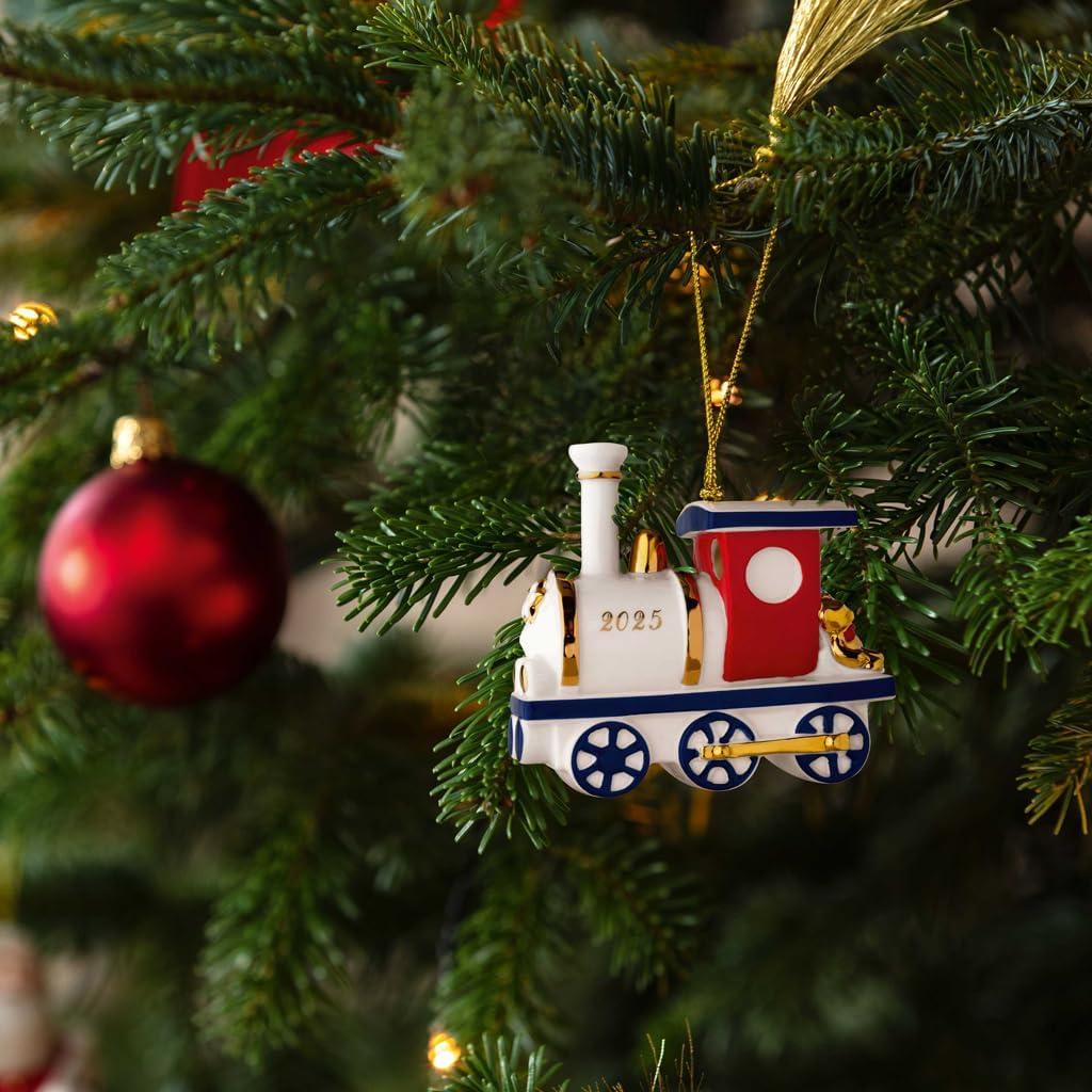 imageVilleroy ampamp Boch Christmas Classics Collection Christmas Locomotive Shaped Ornament Premium Porcelain Collectors Edition Date 2025