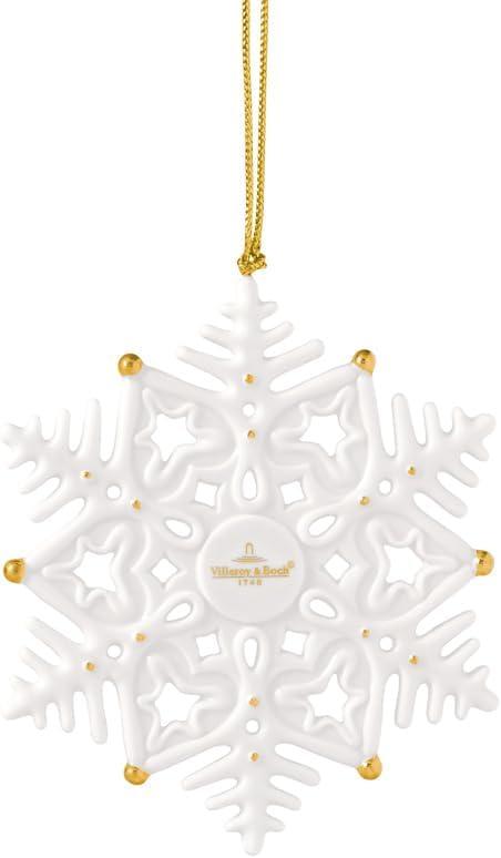 imageVilleroy ampamp Boch Christmas Classics Collection Christmas Snowflake Shaped Ornament Premium Porcelain Collectors Edition Date 2025