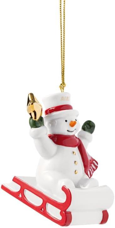imageVilleroy ampamp Boch Christmas Classics Collection Christmas Snowman Ornament Premium Porcelain Collectors Edition Date 2025