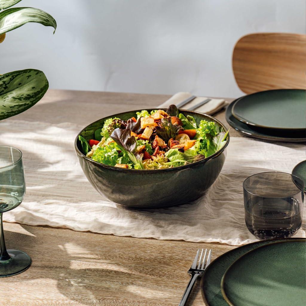 imageVilleroy ampamp Boch Lave Vert Serving Bowl Premium Porcelain Earthenware Handmade Look and Reactive Glaze 74 oz Capacity Dishwasher and Microwave Safe Green