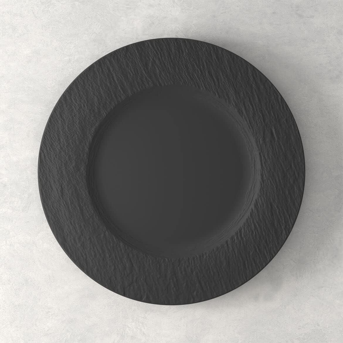 imageVilleroy ampamp Boch Manufacture Rock 4Piece Place Setting Dinner Plate Salad Plate Rice Bowl Pasta Bowl Premium Porcelain Made in Germany Matte BlackBlack
