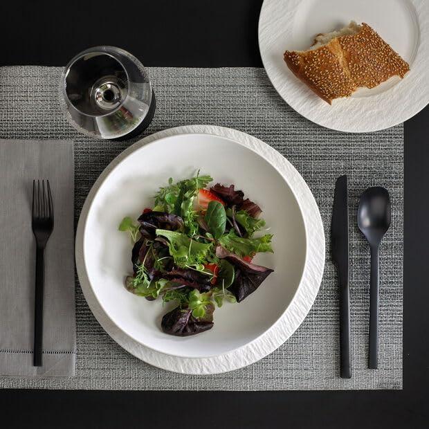 imageVilleroy ampamp Boch Manufacture Rock Blanc 12Piece Dinnerware Set Service for 4 Dinner Plates Salad Plates ampamp Pasta Bowls Premium Porcelain Made in Germany Matte WhiteWhite