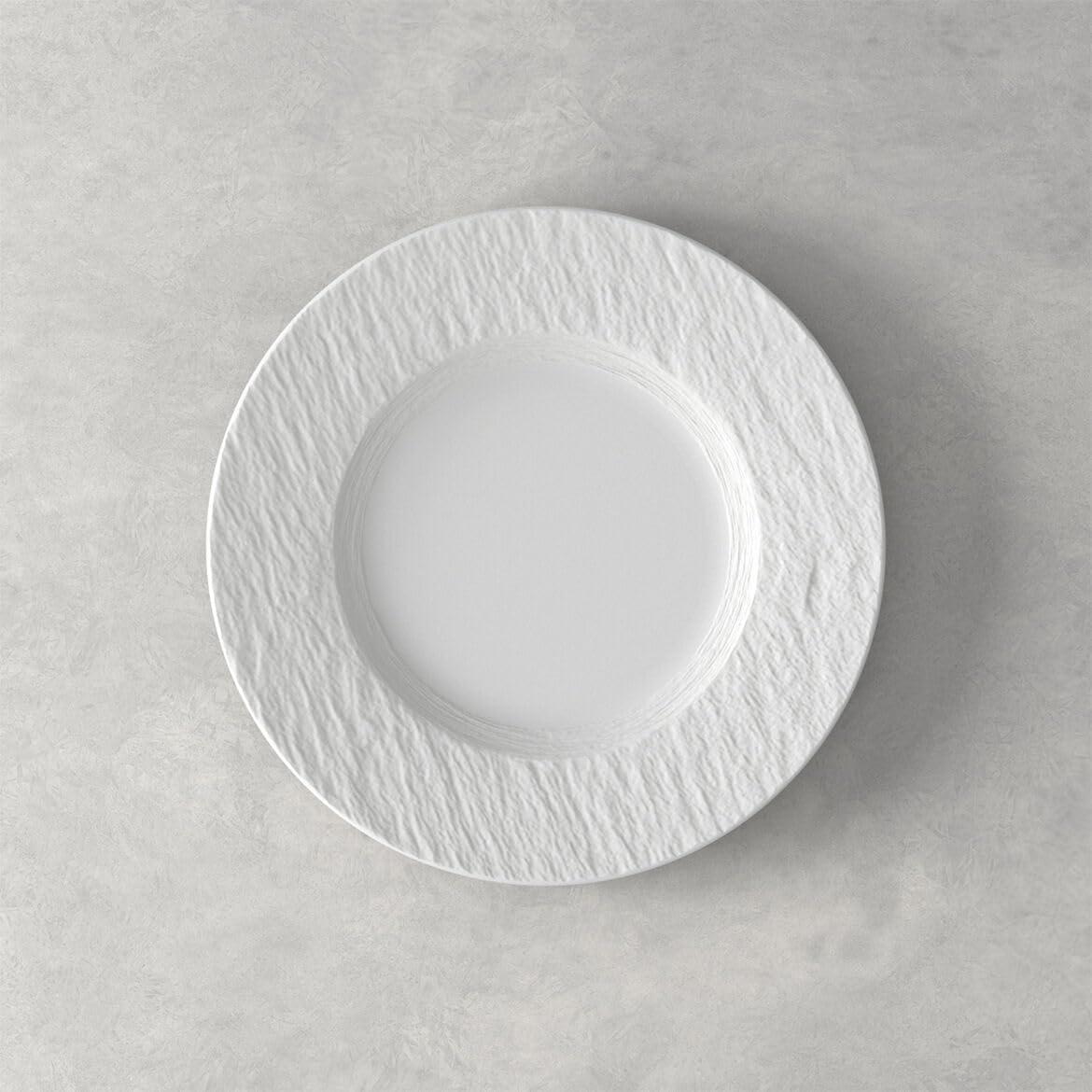 imageVilleroy ampamp Boch Manufacture Rock Blanc 12Piece Dinnerware Set Service for 4 Dinner Plates Salad Plates ampamp Pasta Bowls Premium Porcelain Made in Germany Matte WhiteWhite
