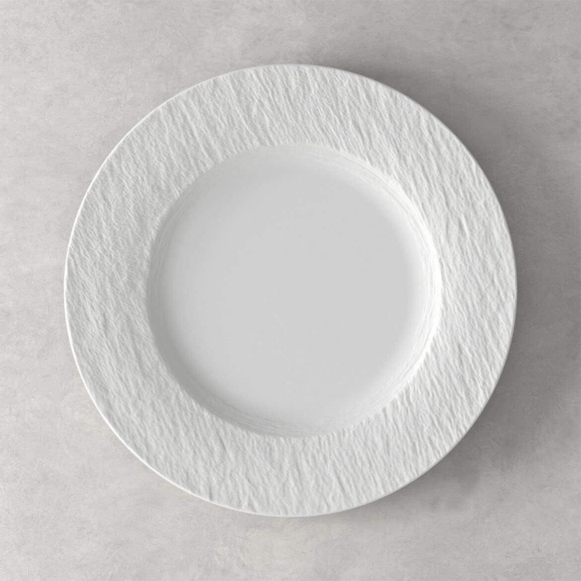 imageVilleroy ampamp Boch Manufacture Rock Blanc 12Piece Dinnerware Set Service for 4 Dinner Plates Salad Plates ampamp Pasta Bowls Premium Porcelain Made in Germany Matte WhiteWhite