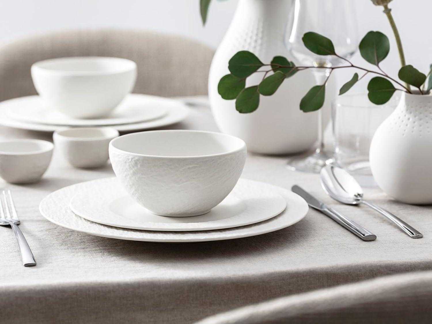 imageVilleroy ampamp Boch Manufacture Rock Blanc Elegant Bowl for Finger Food and Dips Made of Premium Porcelain Dishwasher Safe WhiteWhite