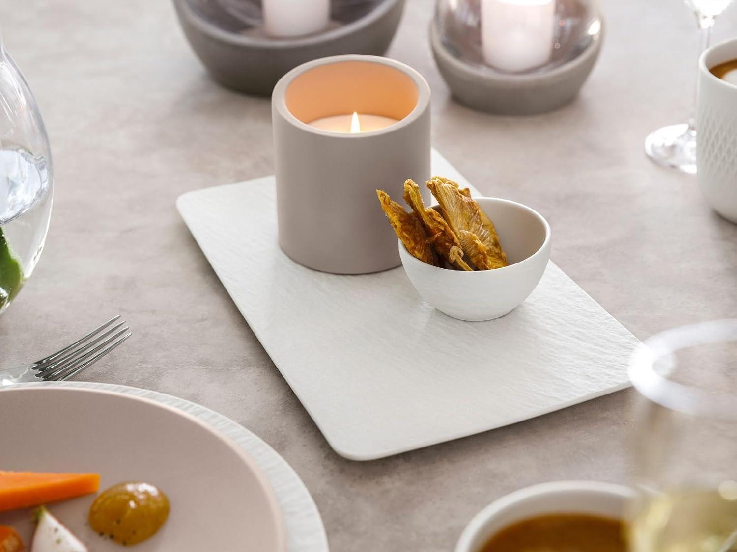 imageVilleroy ampamp Boch Manufacture Rock Blanc Elegant Bowl for Finger Food and Dips Made of Premium Porcelain Dishwasher Safe WhiteWhite