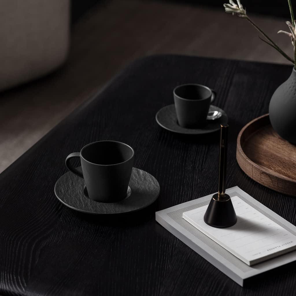 imageVilleroy ampamp Boch Manufacture Rock Coffee Saucer Rustic Premium Porcelain Fresh Black Dishwasher Safe