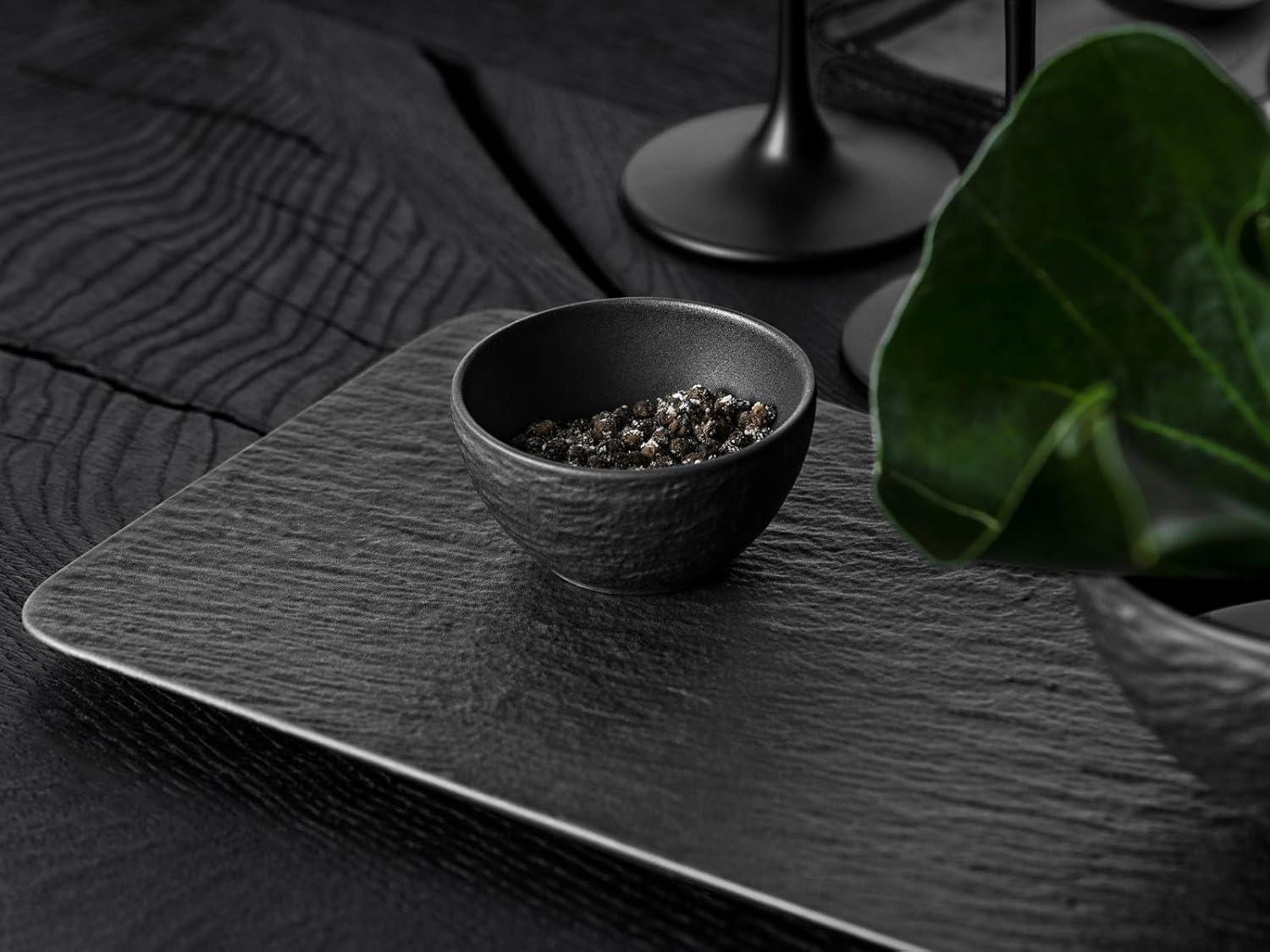 imageVilleroy ampamp Boch Manufacture Rock Modern Bowl for Finger Food and Dips Premium Porcelain Dishwasher Safe Black