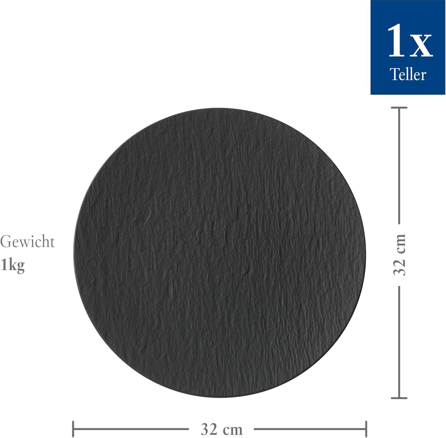 imageVilleroy ampamp Boch Manufacture Rock PizzaBuffet Plate 125 in Premium Porcelain Black