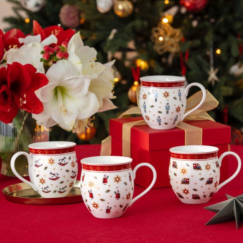 imageVilleroy ampamp Boch Toys Delight Anniversary Christmas Collection Mug Set of 4 1 Each of Santa Nutcracker Locomotive and Rocking Horse Premium Porcelain 4piece Assorted Set Large 13 oz Capacity