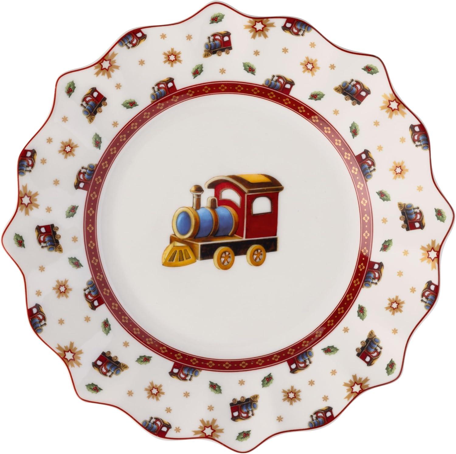 imageVilleroy ampamp Boch Toys Delight Anniversary Christmas Collection Plate Set of 4 1 Each of Santa Nutcracker Locomotive and Rocking Horse Premium Porcelain 4piece Assorted Set 95 x 1 in