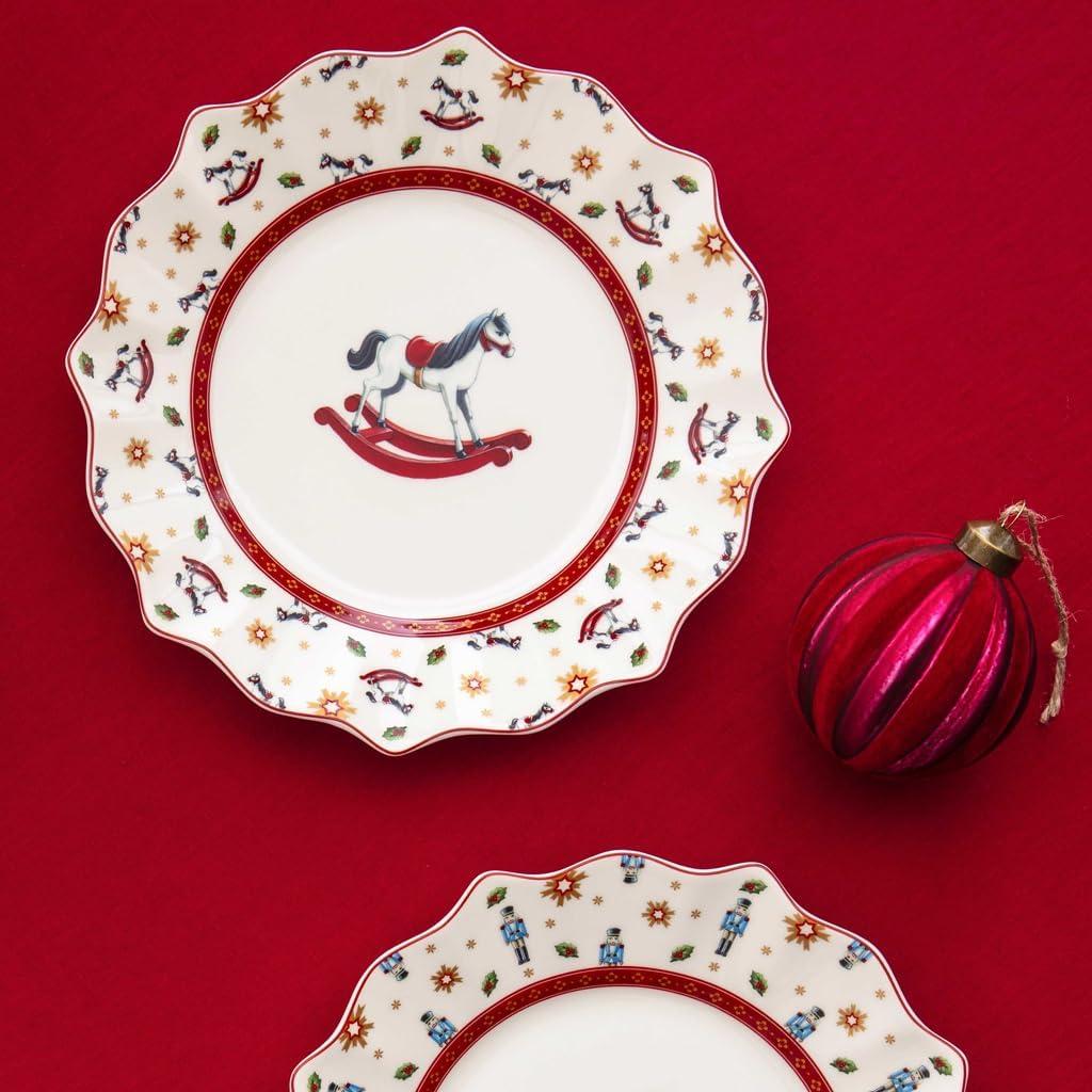 imageVilleroy ampamp Boch Toys Delight Christmas Collection Breakfast Set for 2 Rocking Horse Premium Porcelain 6piece Set Plates Bowls Mugs