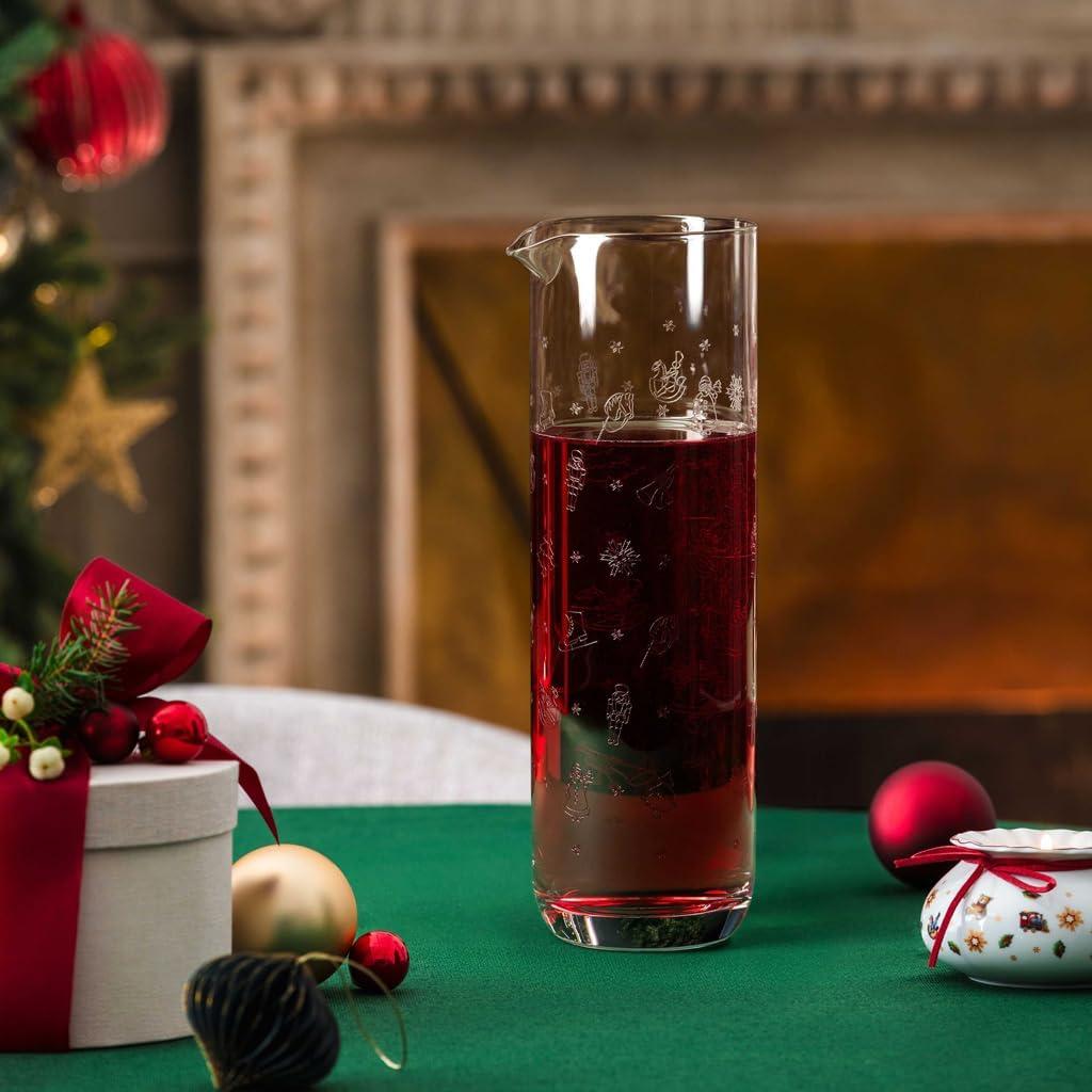 imageVilleroy ampamp Boch Toys Delight Collection WaterJuice Pitcher Crystal Glass Pitcher with Christmas Themed Design 3375 oz Capacity Clear