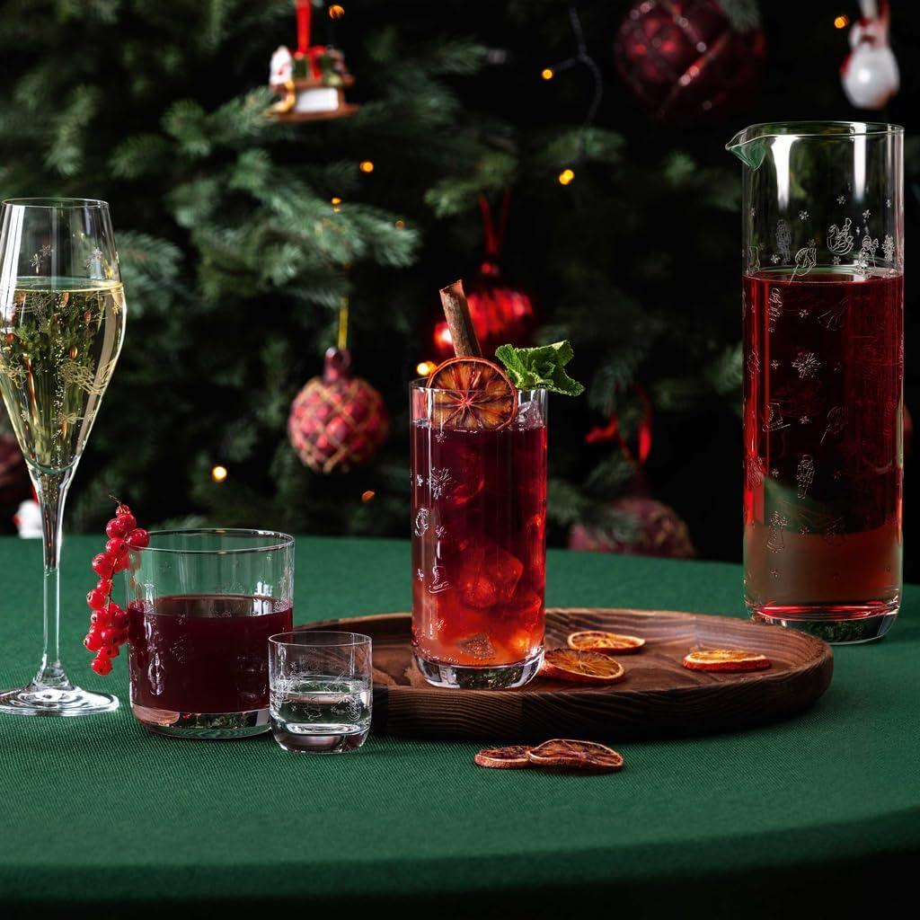 imageVilleroy ampamp Boch Toys Delight Collection WaterJuice Pitcher Crystal Glass Pitcher with Christmas Themed Design 3375 oz Capacity Clear