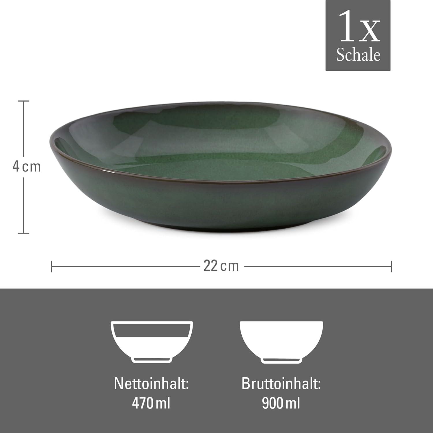 imagelike by Villeroy ampamp Boch Lave Vert Bowl Dishwasher ampamp Microwave Safe Bowl for Pasta Side Dishes Snacks ampamp Salads in a Handmade Look Reactive Glaze Earthenware 85 x 825 x 175 inch  Green