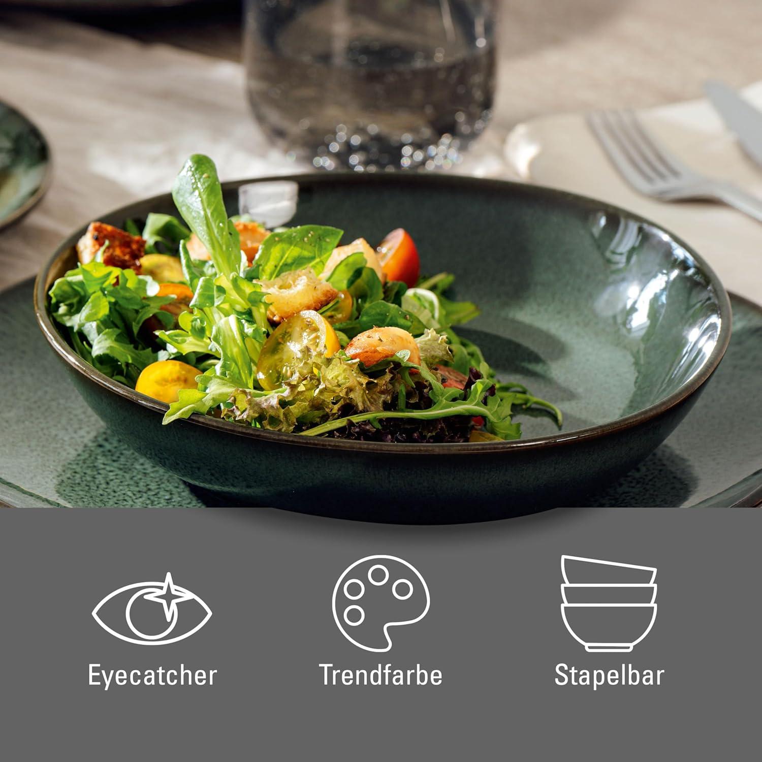 imagelike by Villeroy ampamp Boch Lave Vert Bowl Dishwasher ampamp Microwave Safe Bowl for Pasta Side Dishes Snacks ampamp Salads in a Handmade Look Reactive Glaze Earthenware 85 x 825 x 175 inch  Green