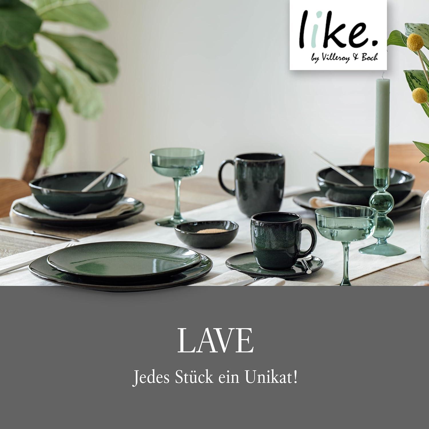 imagelike by Villeroy ampamp Boch Lave Vert Dinner Plate Premium Porcelain Earthenware Handmade Look and Reactive Glaze 11 in Diameter Dishwasher and Microwave Safe  Green