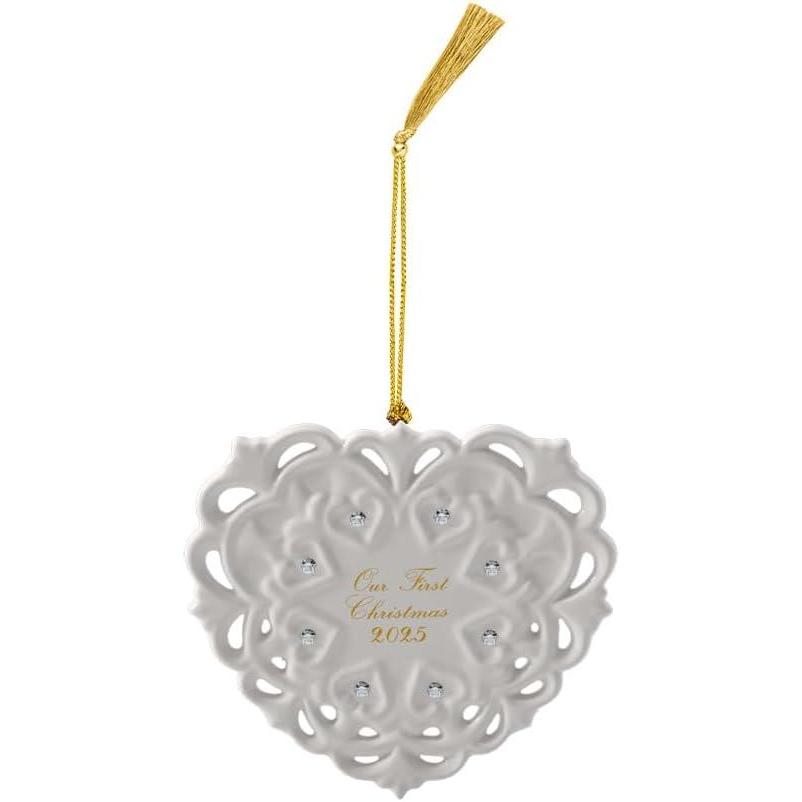 imageVilleroy ampamp Boch Christmas Classics Collection Christmas Heart Shaped Ornament Premium Porcelain Collectors Edition Date 2025