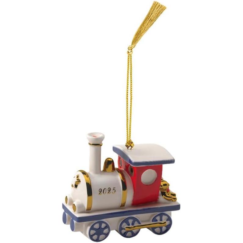 imageVilleroy ampamp Boch Christmas Classics Collection Christmas Locomotive Shaped Ornament Premium Porcelain Collectors Edition Date 2025