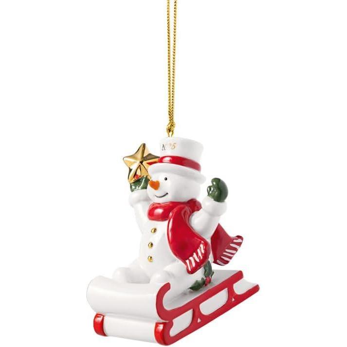 imageVilleroy ampamp Boch Christmas Classics Collection Christmas Snowman Ornament Premium Porcelain Collectors Edition Date 2025