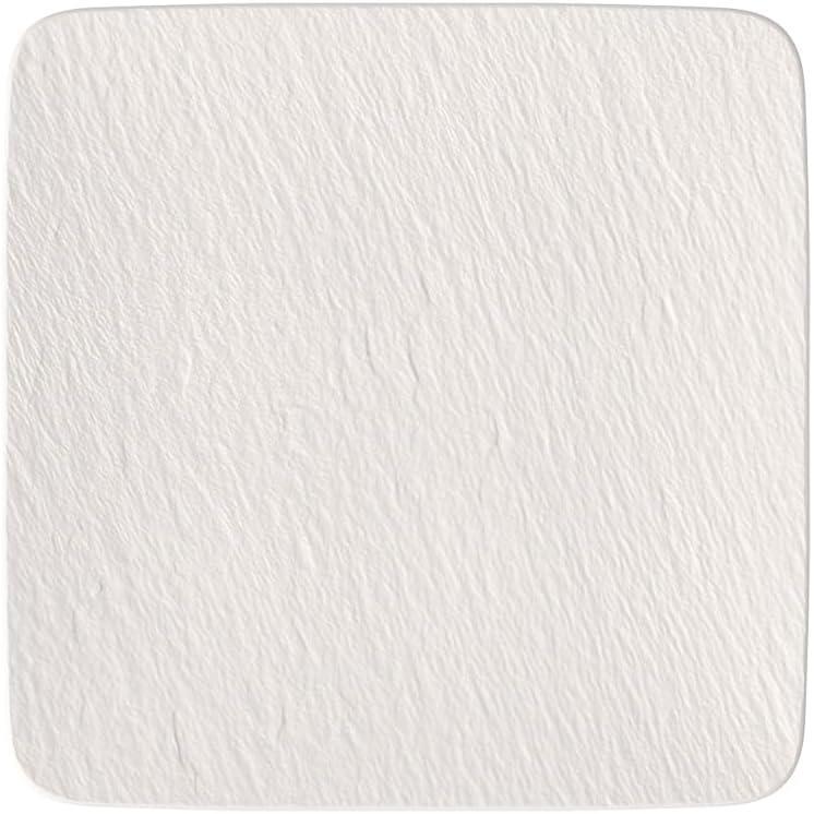 imageVilleroy ampamp Boch Manufacture Rock Blanc Square Gourmet Serving Plate Premium Porcelain Made in Germany Dishwasher Safe White 1275 x 5 in