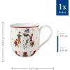 imageVilleroy ampamp Boch Annual Christmas Edition Collection Mug Premium Porcelain Nostalgic Christmas Motif 575 x 4 in 1275 oz Capacity WhiteColorfulWhiteRed