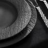 imageVilleroy ampamp Boch Manufacture Rock 4Piece Place Setting Dinner Plate Salad Plate Rice Bowl Pasta Bowl Premium Porcelain Made in Germany Matte BlackBlack
