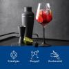 imageVilleroy ampamp Boch Manufacture Rock Red Goblet Set of 4 Crystal Wine Glasses in Exciting Black Dishwasher SafeModern